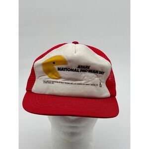 Vintage 1982 Atari National Pac-Man Day Trucker Hat Bally Midway Snapback Cap